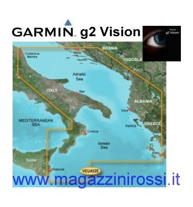 Cartuccia cartografia Garmin G2 Vision Small VEU453S Mar Adriatico Sud