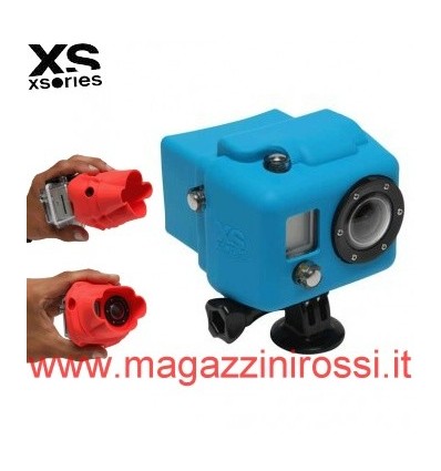 Custodia XSories Silicone Cover Hooded per videocamera GoPro HD in gomma blu