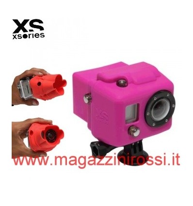 Custodia XSories Silicone Cover Hooded per videocamera GoPro HD in gomma rosa